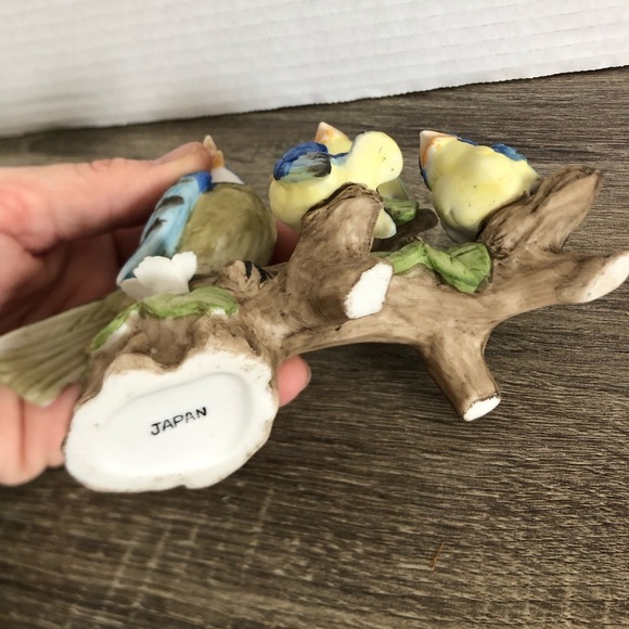 Vtg Japan Ceramic Blue Jays on Branch - Picture 9 of 14